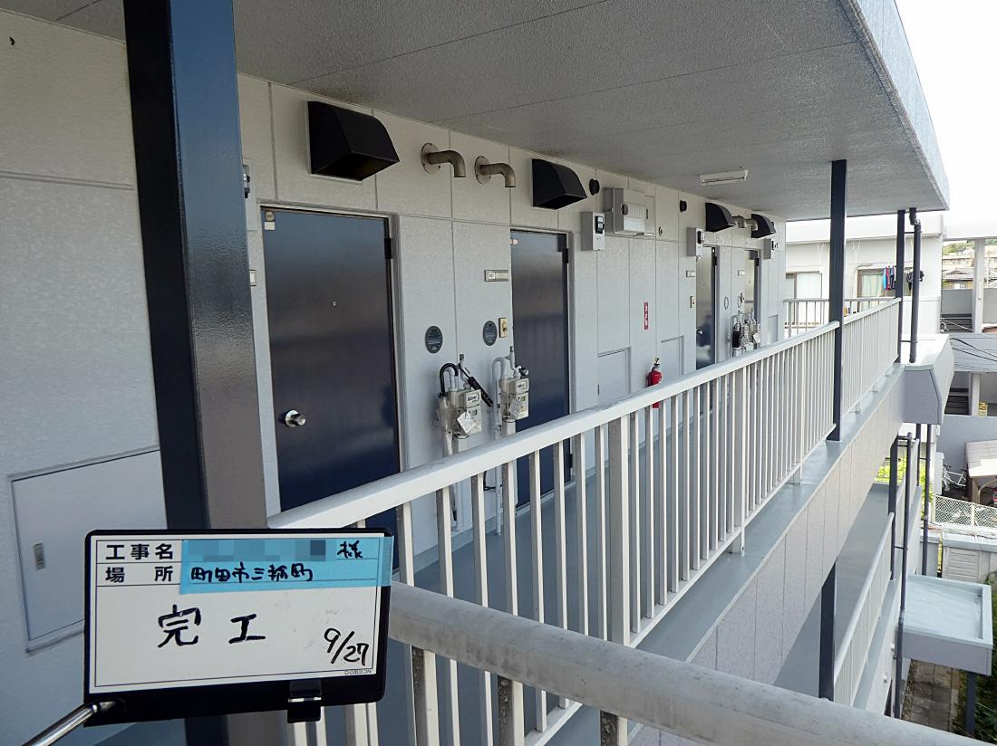 町田市三輪町 ３階建てアパート 外壁・屋根塗装工事　事例